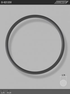 Кольцо резиновое круглого сечения C2,7 d1 47,3 EMMETEC O-02133V (фото 1)