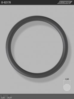 Кольцо резиновое круглого сечения C2,62 d1 25,07 EMMETEC O-02170 (фото 1)