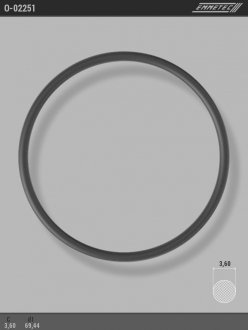 Кольцо резиновое круглого сечения C3,6 d1 69,44 EMMETEC O-02251 (фото 1)