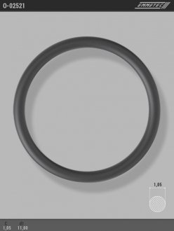 Кольцо резиновое круглого сечения C1,05 d1 11 EMMETEC O-02521