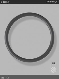 Кольцо резиновое круглого сечения C1,05 d1 12 EMMETEC O-02523