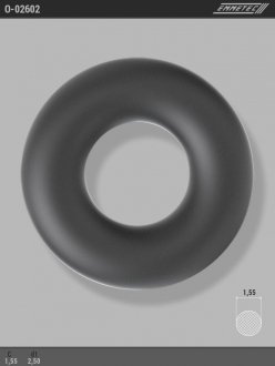 Кольцо резиновое круглого сечения C1,55 d1 2,5 EMMETEC O-02602