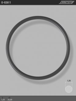 Кільце гумове круглого перерізу C1,55 d1 25 EMMETEC O-02611