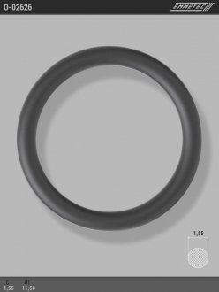 Кольцо резиновое круглого сечения C1,55 d1 11,5 EMMETEC O-02626