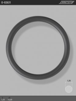 Кольцо резиновое круглого сечения C1,55 d1 14 EMMETEC O-02631 (фото 1)