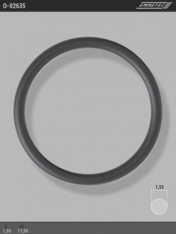Кольцо резиновое круглого сечения C1,55 d1 17 EMMETEC O-02635