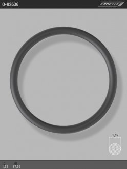 Кольцо резиновое круглого сечения C1,55 d1 17,5 EMMETEC O-02636