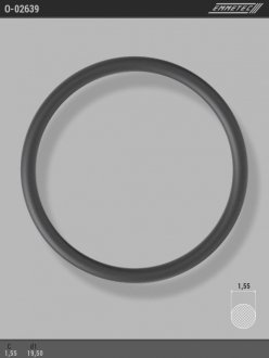 Кольцо резиновое круглого сечения C1,55 d1 19,5 EMMETEC O-02639