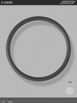 Кільце гумове круглого перерізу C1,55 d1 20 EMMETEC O-02640V