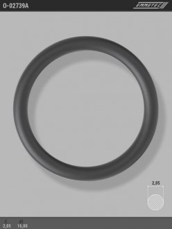 Кольцо резиновое круглого сечения C2,05 d1 16 EMMETEC O-02739A