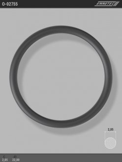 Кольцо резиновое круглого сечения C2,05 d1 22 EMMETEC O-02755