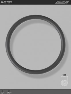 Кільце гумове круглого перерізу C2,05 d1 24 EMMETEC O-02762V (фото 1)