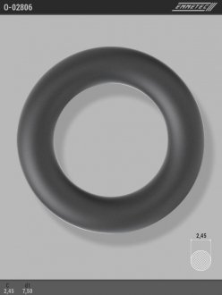 Кольцо резиновое круглого сечения C2,45 d1 7,5 EMMETEC O-02806