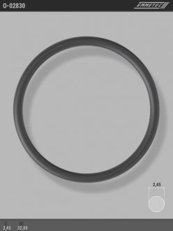 Кільце гумове круглого перерізу C2,45 d1 32 EMMETEC O-02830 (фото 1)