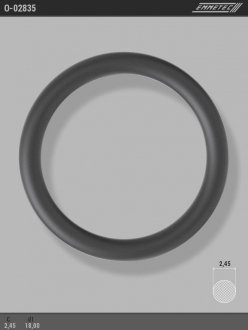 Кольцо резиновое круглого сечения C2,45 d1 18 EMMETEC O-02835