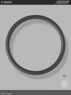 Кільце гумове круглого перерізу C3,05 d1 36 EMMETEC O-02925V (фото 1)