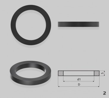Кольцо резиновое квадратного сечения d1 40,4 x45,4 S2,6 EMMETEC O-07001 (фото 1)
