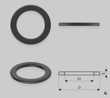 Кольцо резиновое плоского сечения d1 14,5 x22,6 S2,7 EMMETEC O-07040 (фото 1)
