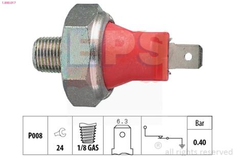 Датчик давления масла Hyundai Pony/Accent/Toyota Corolla/Mitsubishi Outlander 2.0I/2.4I 02- EPS 1.800.017