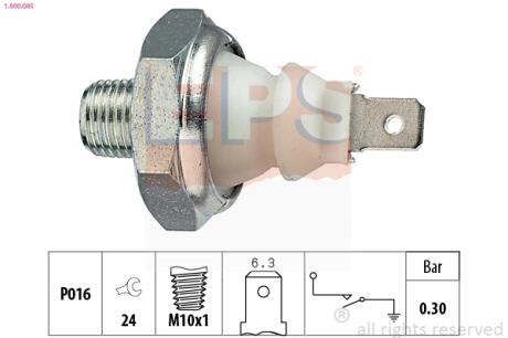 Фото fiat датчик давления масла alfa romeo 155/164 EPS 1.800.085 FIAT Датчик давления масла Alfa Romeo 155/164 EPS 1.800.085