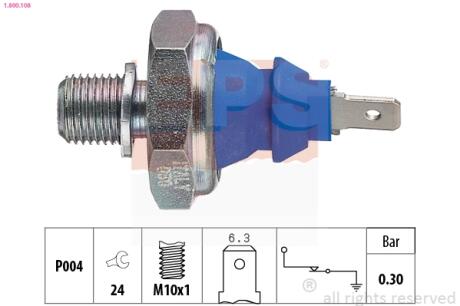 Датчик давления масла VW 1,6-2,0,1,9D/TD/TDI 82- EPS 1.800.108