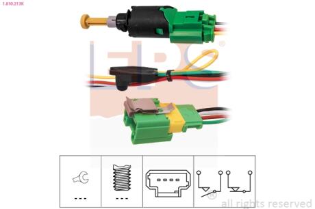 Выключатель стопов + провод Citroen C2 1.4,1.6 03-, C3 1.6 16V 02-,C8 2 EPS 1.810.213K