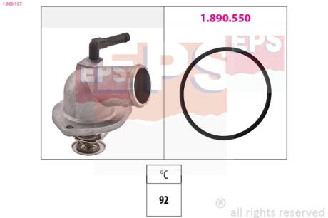 Термостат Opel Astra G/Zafira 1.4/1.6 16V 98- 92C EPS 1.880.157