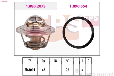 Термостат 92C° Chevrolet/Ford/Opel/VAG EPS 1.880.207