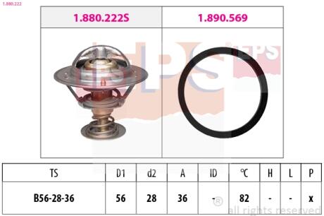 Термостат Lexus GS/IS/Mini/Toyota Avensis/Corolla/Yaris 00- EPS 1.880.222