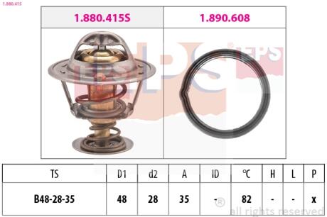 TOYOTA Термостат (Made in Italy!) Avensis 03-, Corolla -01,Carina 82-,Camry 83-,Hyundai,Kia EPS 1.880.415