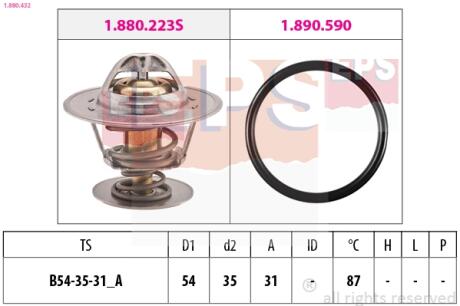 Термостат 87C VW 1.3-1.9D/TD/B EPS 1.880.432