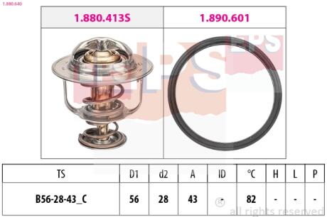 Термостат Mitsubishi L200/Pajero I/II/III/Pajero Sport 2.5TDi EPS 1.880.640