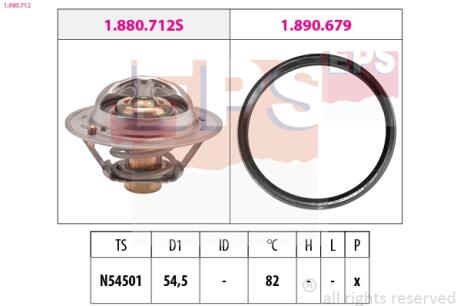 Термостат Nissan Juke/Micra/Note/Tilda Renault Laguna III/Megane III 07- EPS 1.880.712