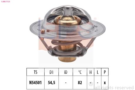 NISSAN Термостат (Made in Italy!) Juke,Qashqai,X-Trail,Renault Laguna III,Megane III,Duster 1.6 15- EPS 1.880.712S