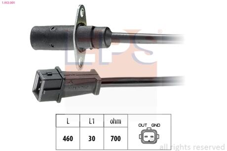 FIAT Датчик оборотов двигателя Tipo,Tempra 1.9TDS 88-,Ducato,Citroen Jumper 00- EPS 1.953.001