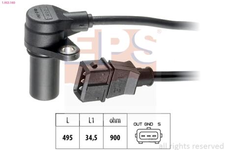 Датчик оборотов коленвала Opel Astra G/Frontera B/Omega B EPS 1.953.160