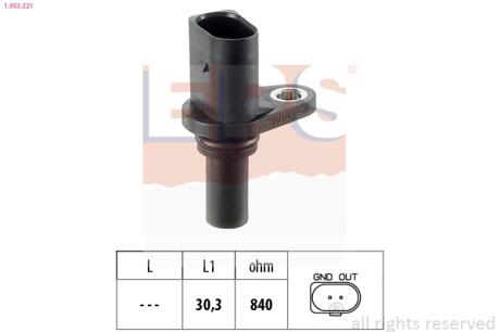 Датчик положения к/вала Audi A3 /Seat Leon, Toledo II /Skoda Octavia /VW Bora, Golf IV 1.6-2.3 96- EPS 1.953.221