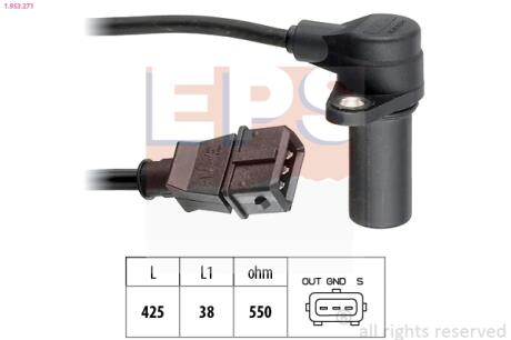 Датчик положення к/вала Chevrolett Aveo T200. T250, Lacetti 1.6 EPS 1.953.271
