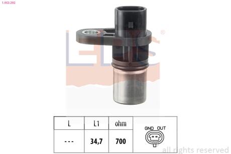Датчик положения коленвала Opel Astra G, Signum, Vectra B/C, Zafira 2.2 16V 09.00- EPS 1.953.292
