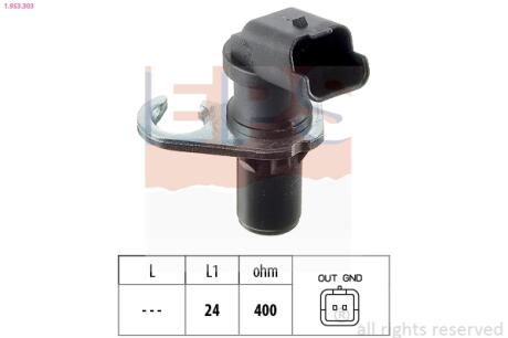 Датчик коленвала Citroen Berlingo, C5, Xsara Peugeot 306, 4 EPS 1.953.303
