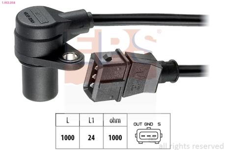 OPEL Датчик оборотов двигателя Frontera A 2.2i 95- EPS 1.953.318