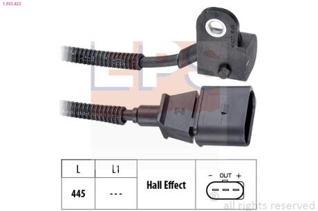 VW Датчик оборотов двигателя Sharan,T5,Colf,Polo,Skoda Fabia,Roomster,Seat 1.9SDI,TDI 00- EPS 1.953.422