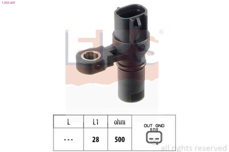 Датчик положения к/вала Opel Astra F/G, Corsa B, Tigra, Zafira 1.2i 16V-2.2DTI 16V 09.91- EPS 1.953.441