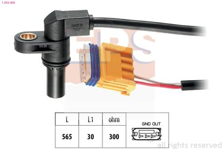 Датчик положения к/вала Cirtoen C3, C4, C5, C8 /Peugeot 307, 308, 407 /Renault Megane, Laguna 1.6-1.8-1.9 96- EPS 1.953.469