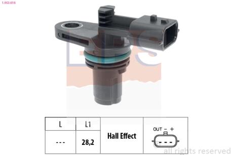 Датчик положения р/вала Dacia Duster, Logan /Nissan Qashqai /Renault Clio III 1.2-1.5dCi-1.6 05- EPS 1.953.616