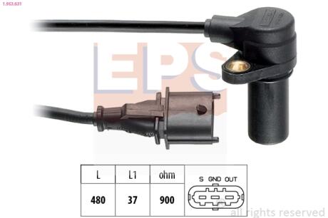 Датчик положения к/вала Alfa 156 /Fiat Doblo, Palio, Punto 1.9 JTD 00- EPS 1.953.631