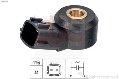 Датчик детонації Alfa Romeo Mito Fiat 500, Barchetta, Brava, Bravo I, Doblo, Doblo Cargo, Fiorino, Grande Punto, Idea, Linea, Marea, Multipla, Palio, Panda, Punto, Punto Evo, Qubo 1.1-1.8 05.91- EPS 1.957.115