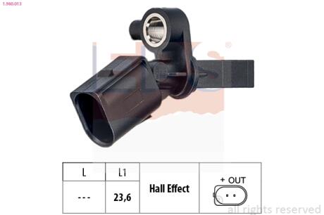 Датчик ABS VAG/Seat/Skoda 99- задн. правий EPS 1.960.013