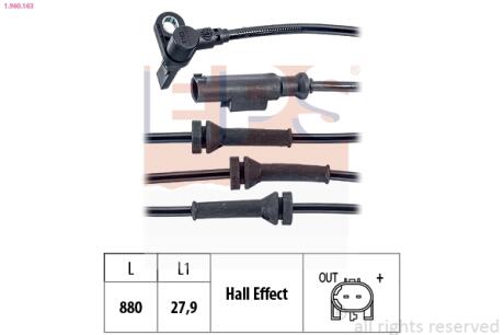FIAT Датчик ABS задн.Bravo II 07-,Stilo 02-,Lancia EPS 1.960.163