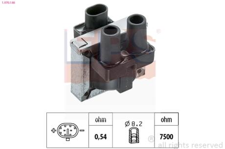 FIAT Катушка зажигания Alfa Romeo 33,Doblo,Palio,Punto,Tempra,Tipo 1.1/2.0 91- EPS 1.970.146